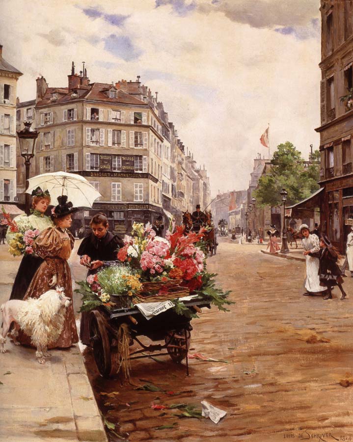 Louis Marie de Schryver Selling Flowers Elysee